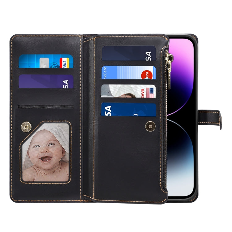 For iPhone 14 Pro Max ESEBLE Star Series Lanyard Zipper Wallet RFID Leather Case