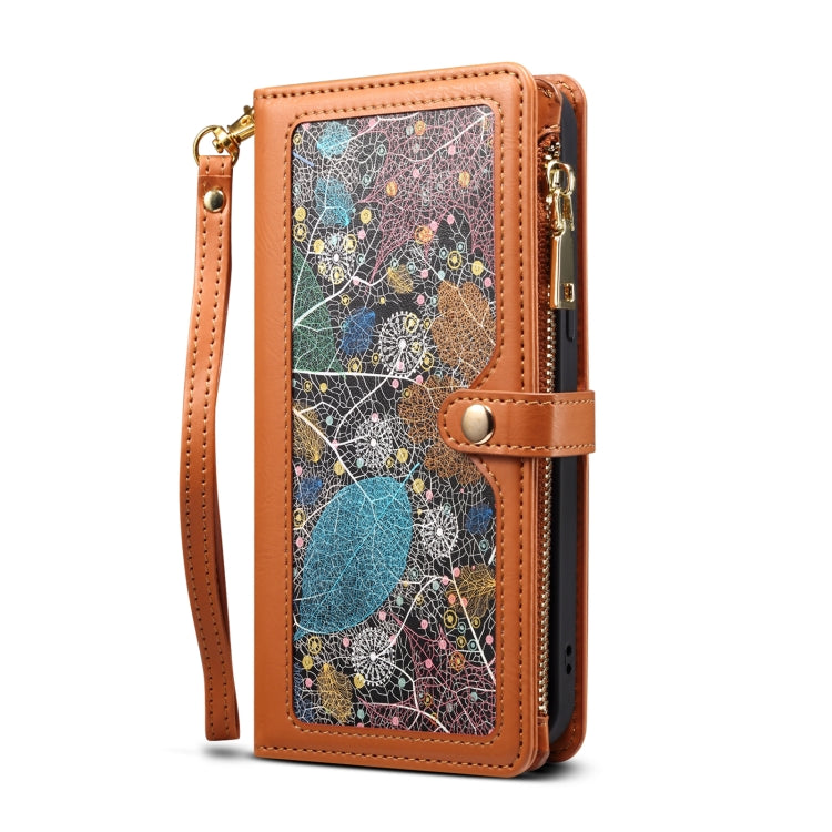 For iPhone 14 Plus ESEBLE Star Series Lanyard Zipper Wallet RFID Leather Case