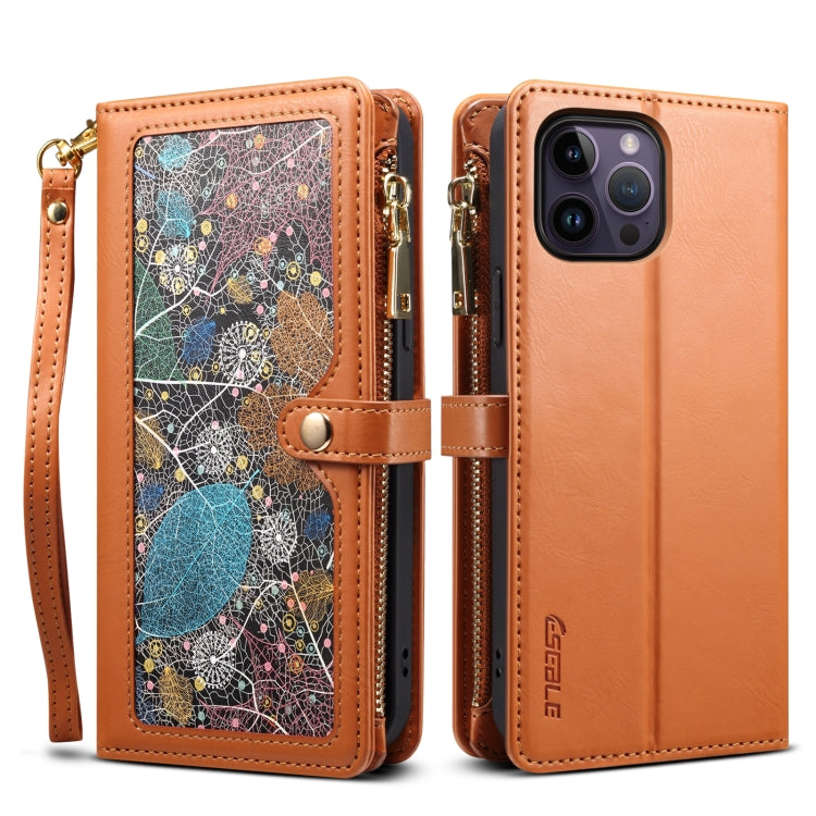 For iPhone 12 Pro ESEBLE Star Series Lanyard Zipper Wallet RFID Leather Case