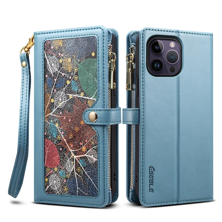 For iPhone 12 Pro ESEBLE Star Series Lanyard Zipper Wallet RFID Leather Case