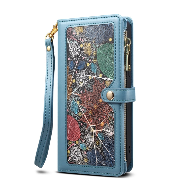 For iPhone 12 ESEBLE Star Series Lanyard Zipper Wallet RFID Leather Case
