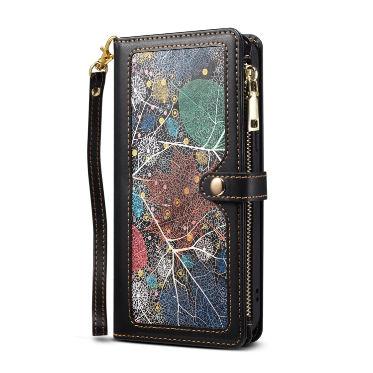 For iPhone 12 ESEBLE Star Series Lanyard Zipper Wallet RFID Leather Case