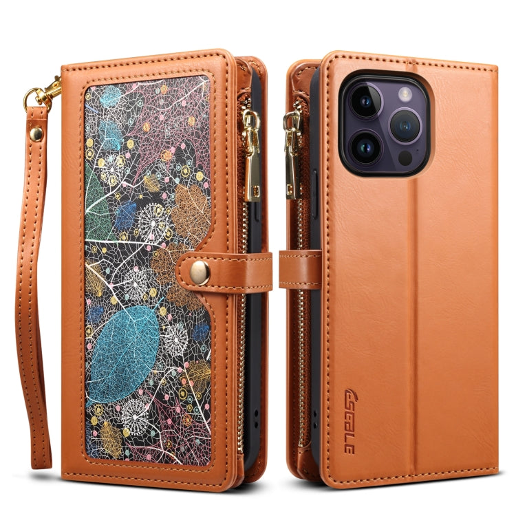 For iPhone 11 Pro Max ESEBLE Star Series Lanyard Zipper Wallet RFID Leather Case