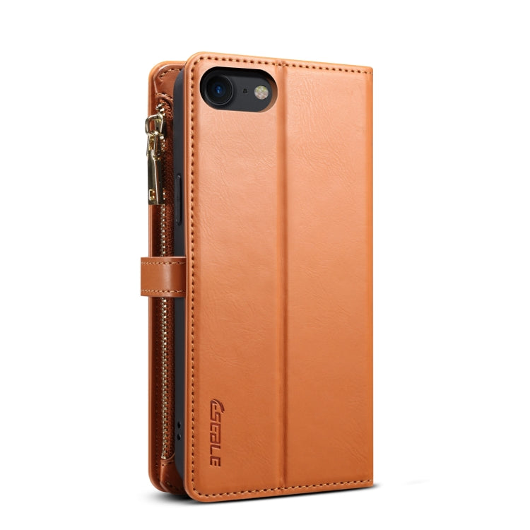 For iPhone SE 2022 / SE 2020 / 8 / 7 ESEBLE Star Series Lanyard Zipper Wallet RFID Leather Case