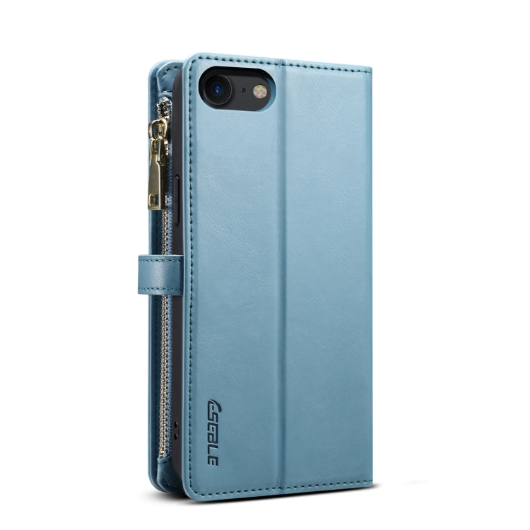 For iPhone SE 2022 / SE 2020 / 8 / 7 ESEBLE Star Series Lanyard Zipper Wallet RFID Leather Case