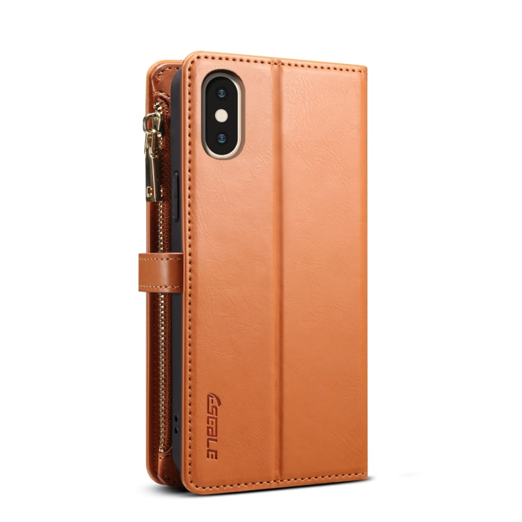 For iPhone XS Max ESEBLE Star Series Lanyard Zipper Wallet RFID Leather Case