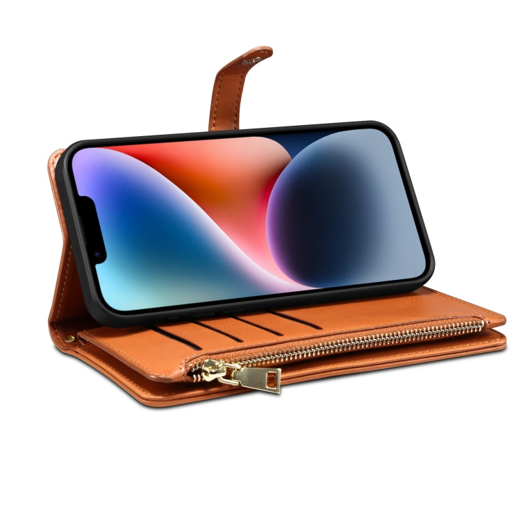 For iPhone XR ESEBLE Star Series Lanyard Zipper Wallet RFID Leather Case