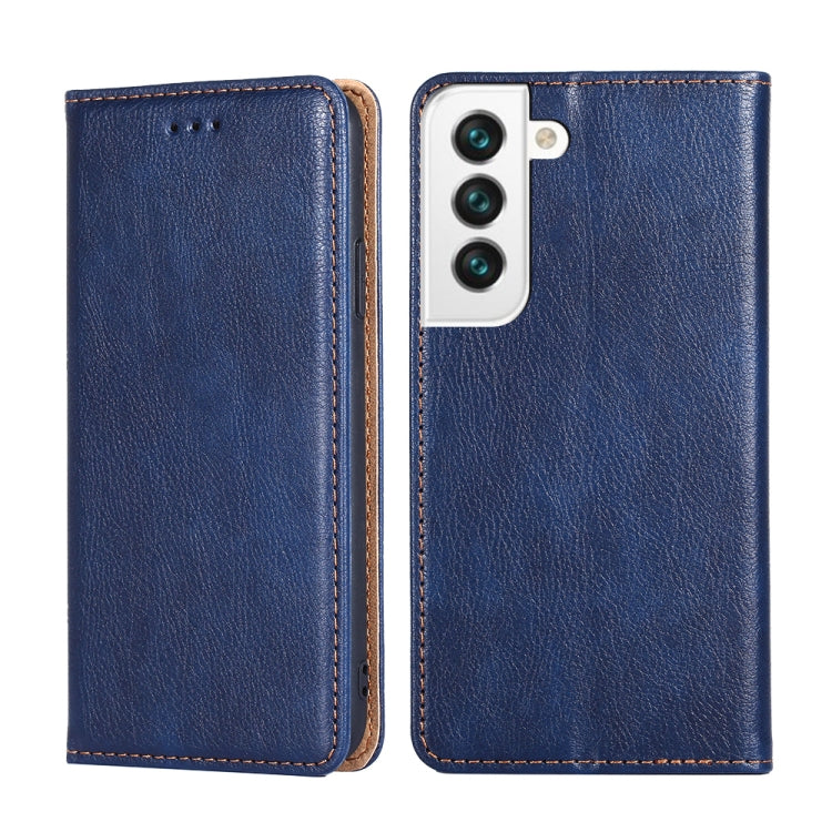 For Samsung Galaxy S23 5G Gloss Oil Solid Color Magnetic Leather Phone Case