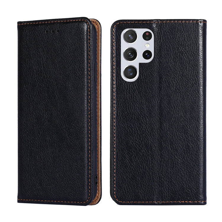 For Samsung Galaxy S23 Ultra 5G Gloss Oil Solid Color Magnetic Leather Phone Case