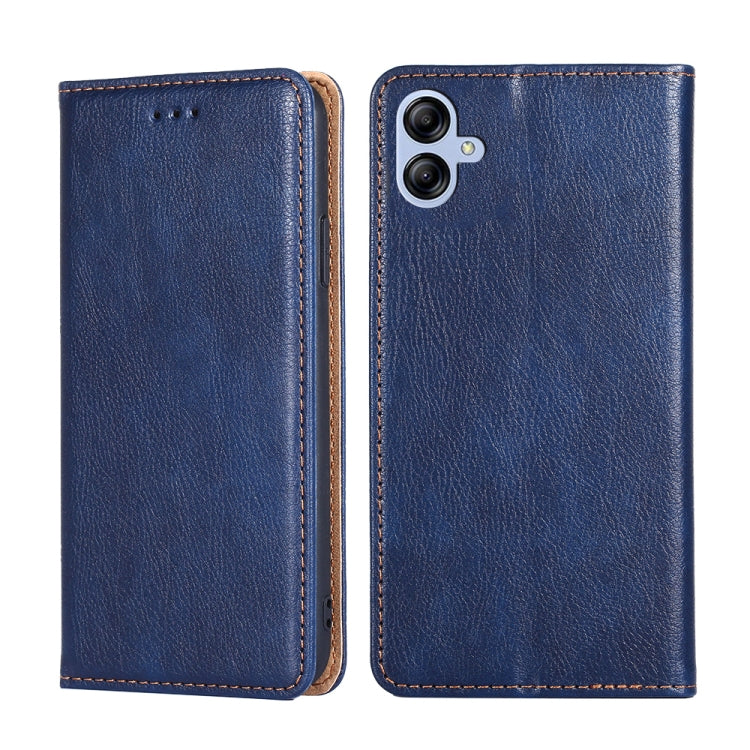 For Samsung Galaxy A04E Gloss Oil Solid Color Magnetic Leather Phone Case