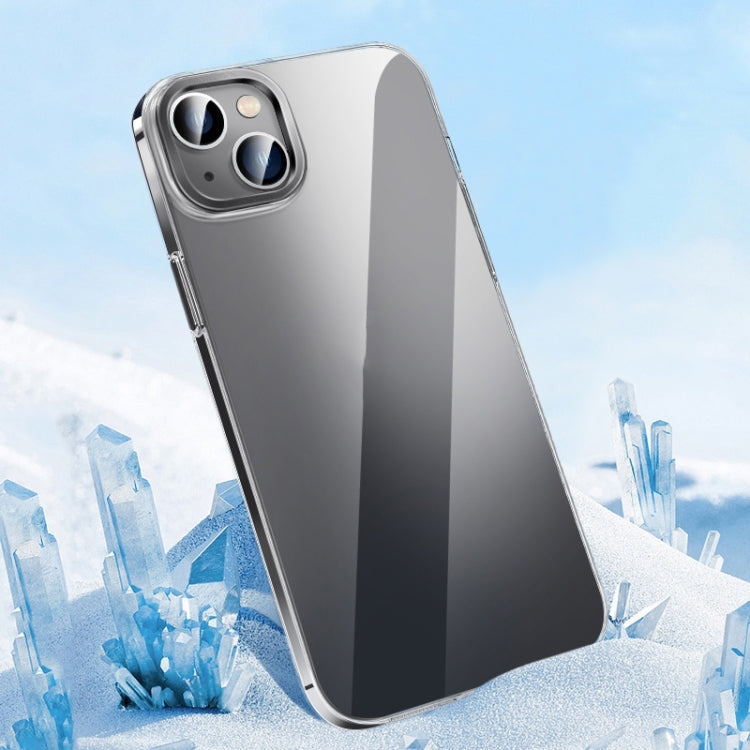 For iPhone 14 Plus Metal Key Crystal Transparent PC Phone Case