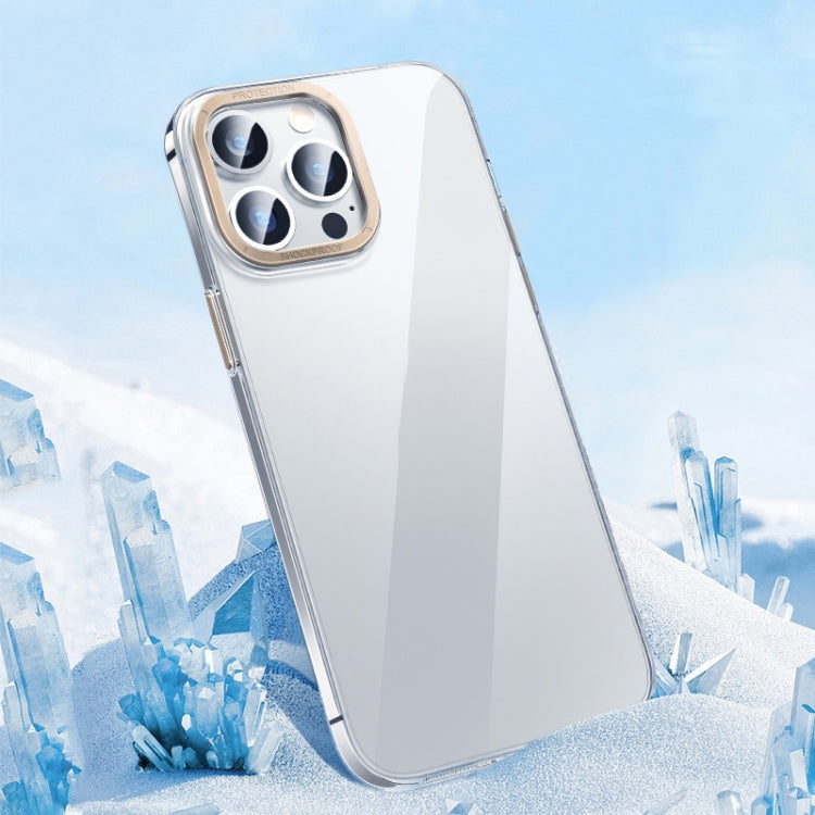 For iPhone 13 Pro Metal Key Crystal Transparent PC Phone Case