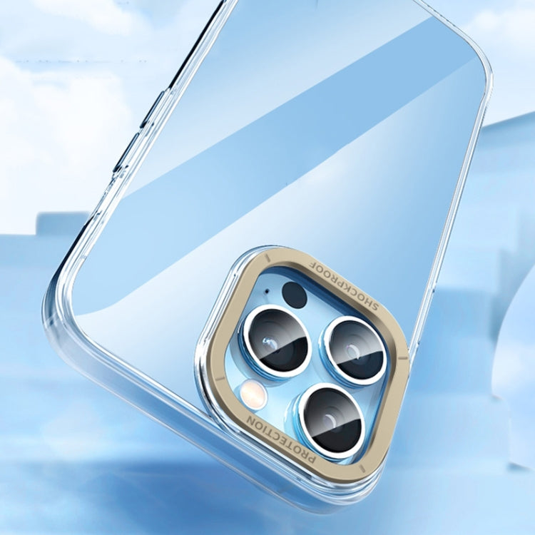 For iPhone 13 Pro Metal Key Crystal Transparent PC Phone Case