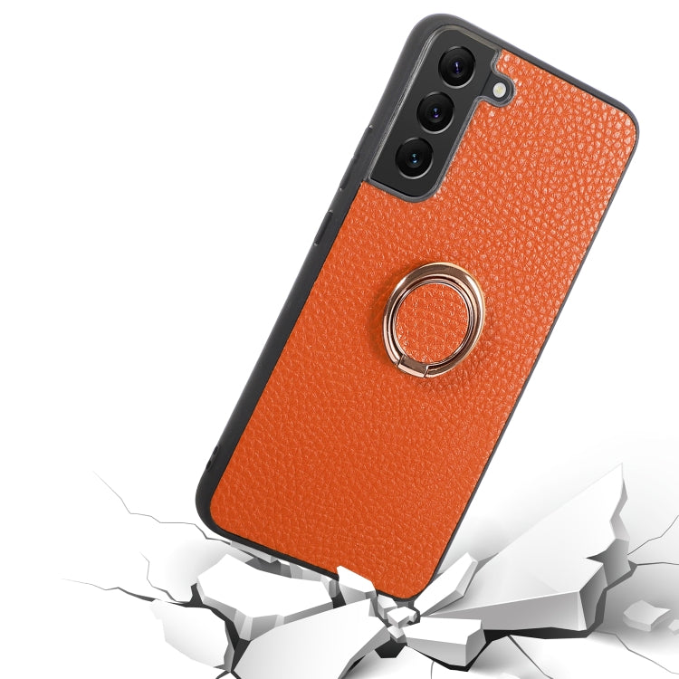 For Samsung Galaxy S23+ 5G Litchi Texture Magnetic Phone Case with Ring Holder
