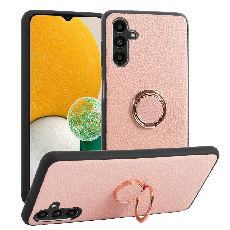 For Samsung Galaxy A14 5G Litchi Texture Magnetic Phone Case with Ring Holder