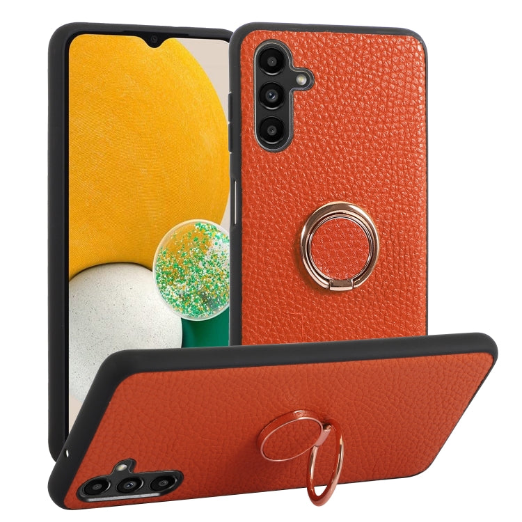 For Samsung Galaxy A14 5G Litchi Texture Magnetic Phone Case with Ring Holder