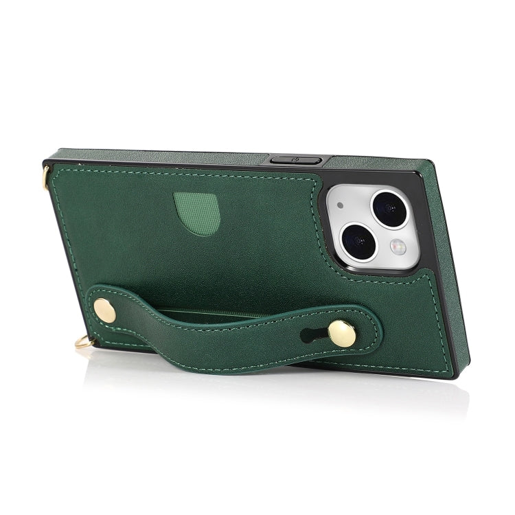 For iPhone 14 Crossbody Wrist Strap Card Holder Phone Case