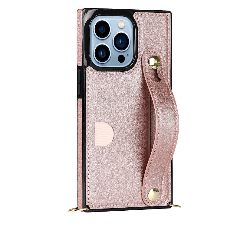 For iPhone 14 Pro Crossbody Wrist Strap Card Holder Phone Case