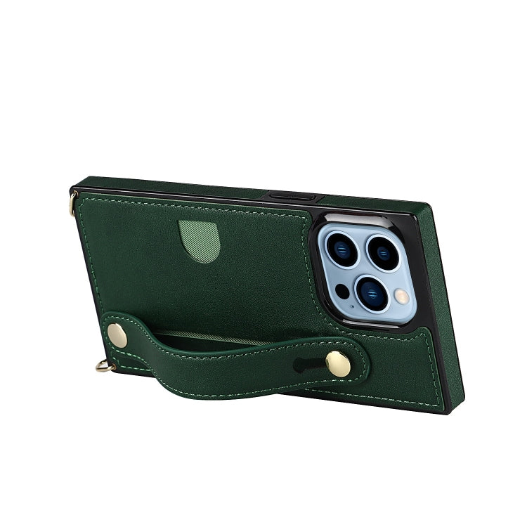 For iPhone 14 Pro Crossbody Wrist Strap Card Holder Phone Case
