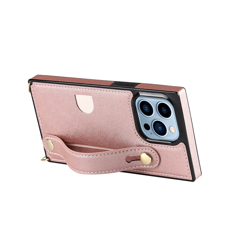 For iPhone 14 Pro Max Crossbody Wrist Strap Card Holder Phone Case