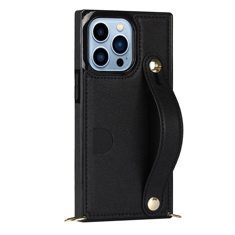 For iPhone 14 Pro Max Crossbody Wrist Strap Card Holder Phone Case