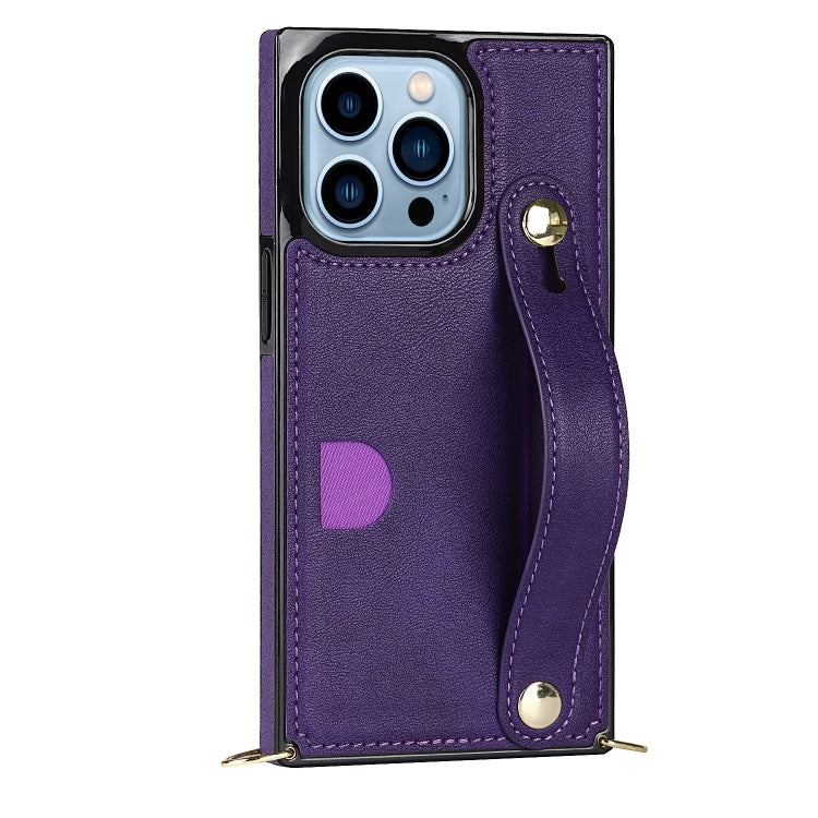 For iPhone 14 Pro Max Crossbody Wrist Strap Card Holder Phone Case