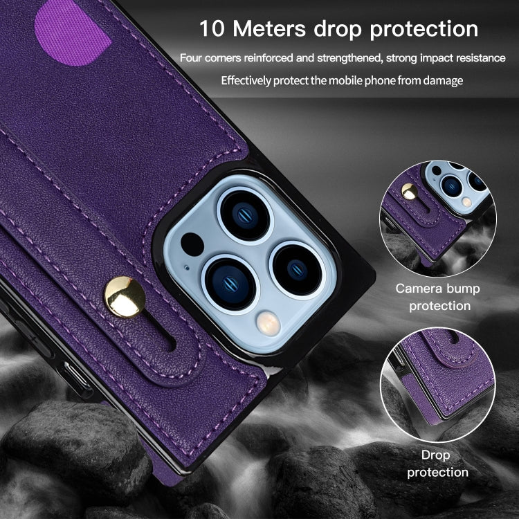 For iPhone 14 Pro Max Crossbody Wrist Strap Card Holder Phone Case