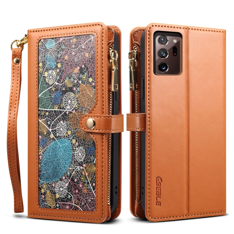 For Samsung Galaxy Note20 Ultra ESEBLE Star Series Lanyard Zipper Wallet RFID Leather Case