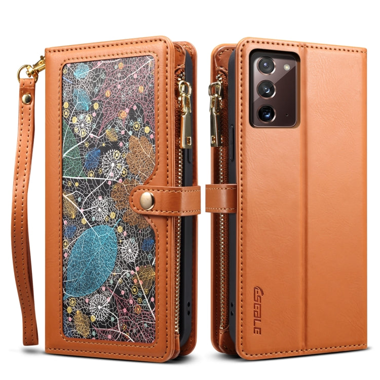 For Samsung Galaxy Note20 ESEBLE Star Series Lanyard Zipper Wallet RFID Leather Case