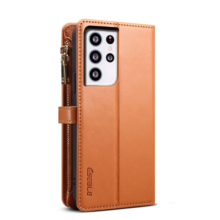 For Samsung Galaxy S21 Ultra 5G ESEBLE Star Series Lanyard Zipper Wallet RFID Leather Case
