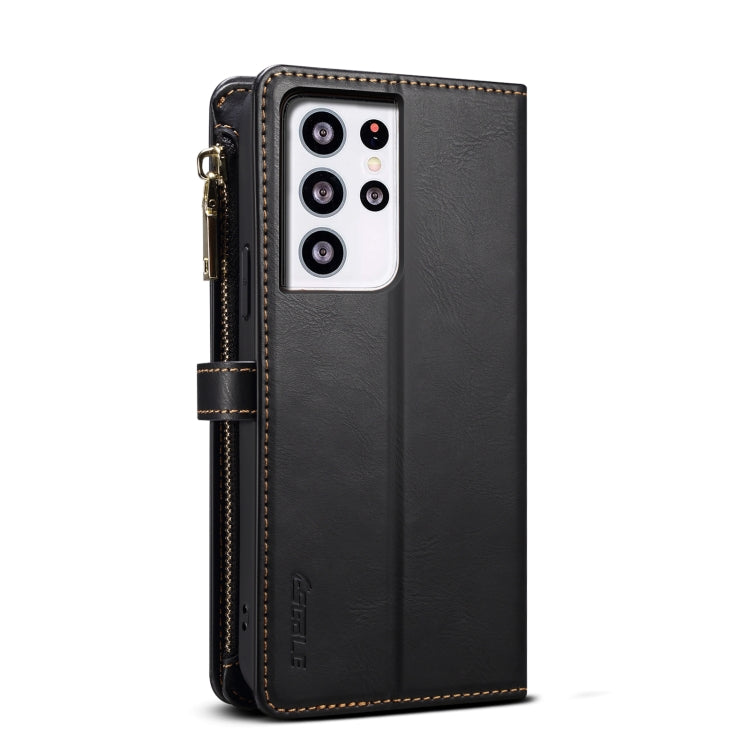 For Samsung Galaxy S21 Ultra 5G ESEBLE Star Series Lanyard Zipper Wallet RFID Leather Case