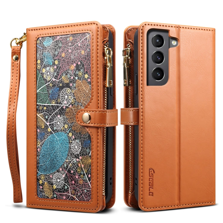 For Samsung Galaxy S21+ 5G ESEBLE Star Series Lanyard Zipper Wallet RFID Leather Case