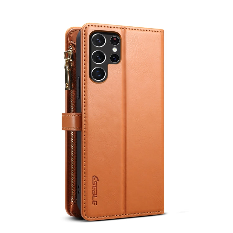 For Samsung Galaxy S22 Ultra 5G ESEBLE Star Series Lanyard Zipper Wallet RFID Leather Case