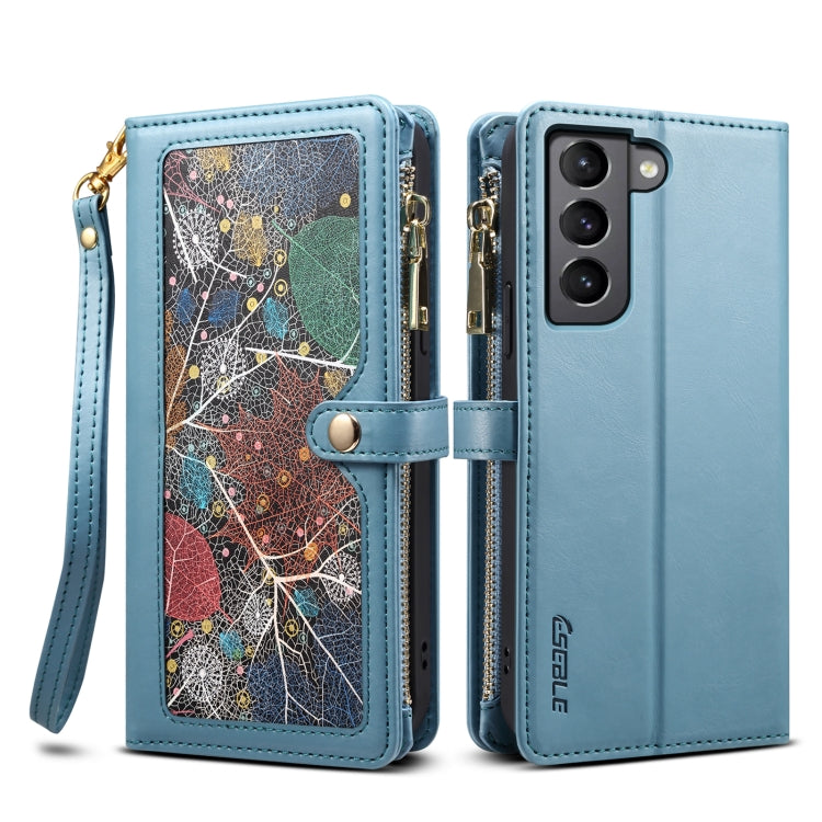 For Samsung Galaxy S22 5G ESEBLE Star Series Lanyard Zipper Wallet RFID Leather Case