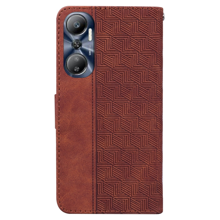 For Infinix Hot 20 Geometric Embossed Leather Phone Case