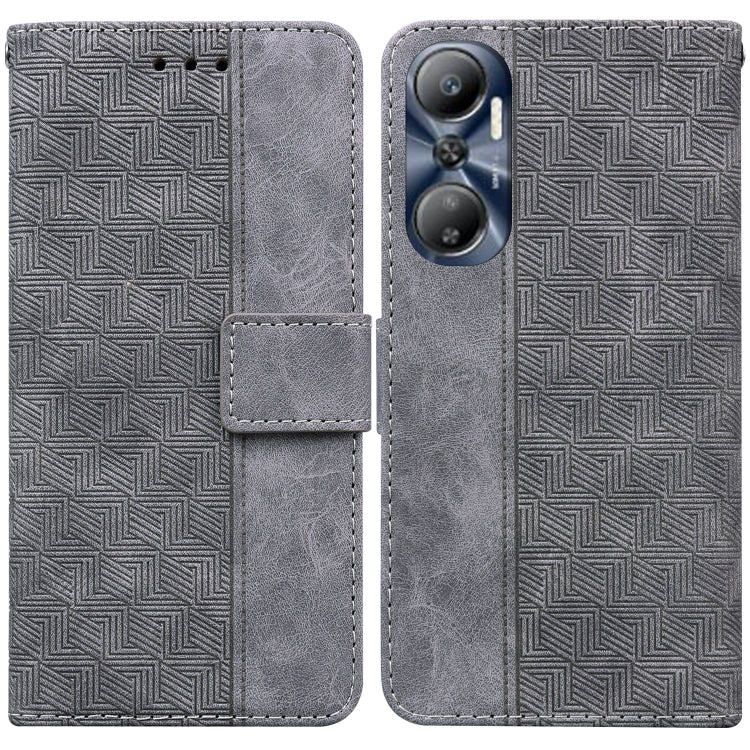 For Infinix Hot 20 Geometric Embossed Leather Phone Case