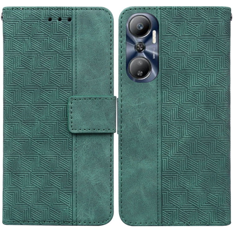 For Infinix Hot 20 Geometric Embossed Leather Phone Case