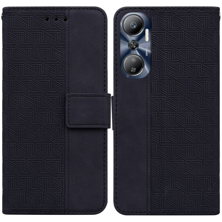 For Infinix Hot 20 Geometric Embossed Leather Phone Case