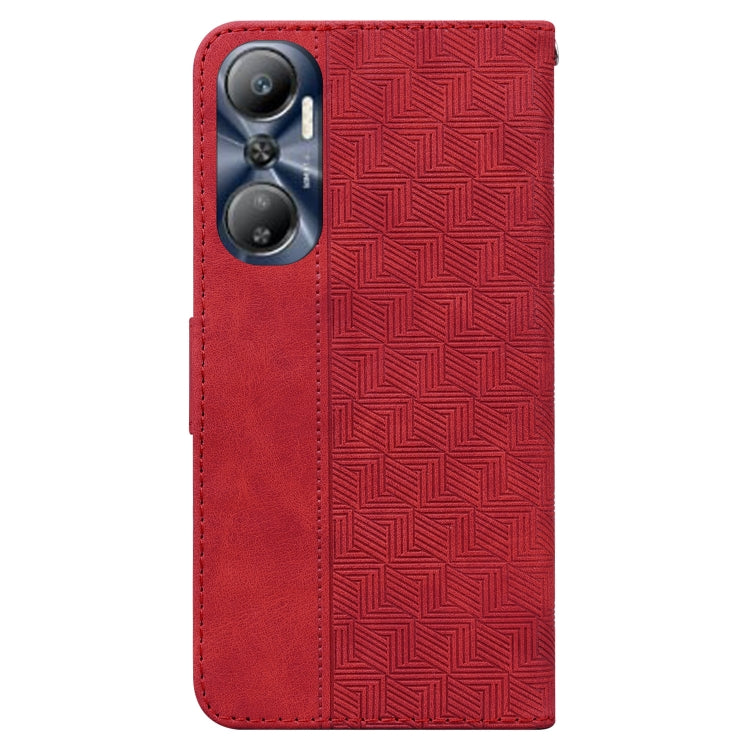 For Infinix Hot 20 Geometric Embossed Leather Phone Case