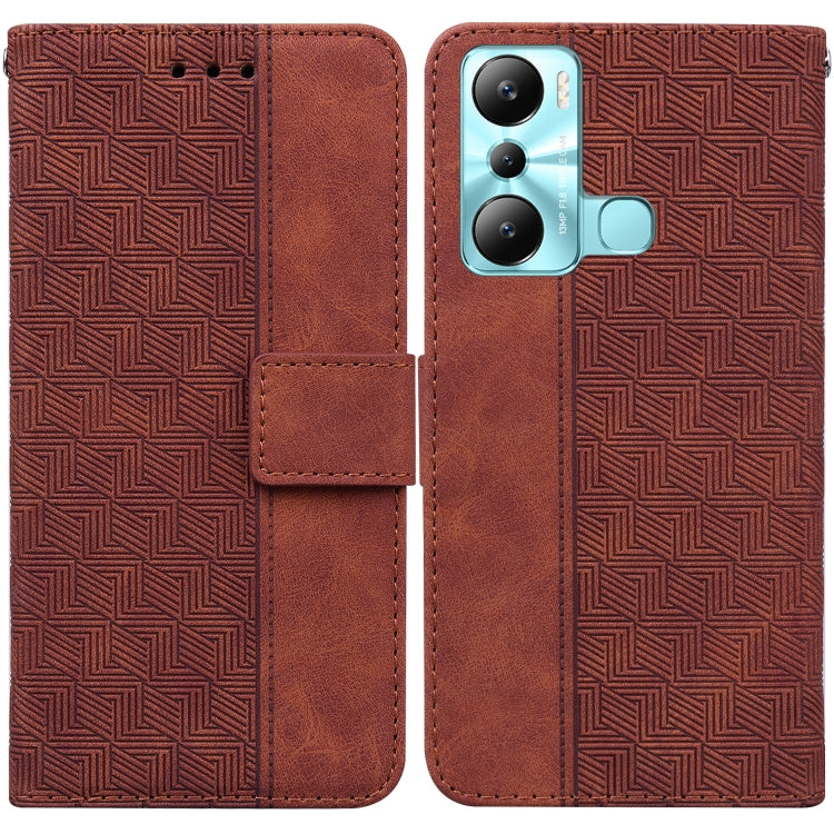 For Infinix Hot 20i Geometric Embossed Leather Phone Case