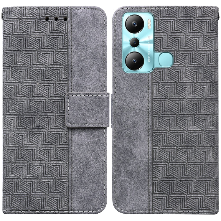 For Infinix Hot 20i Geometric Embossed Leather Phone Case