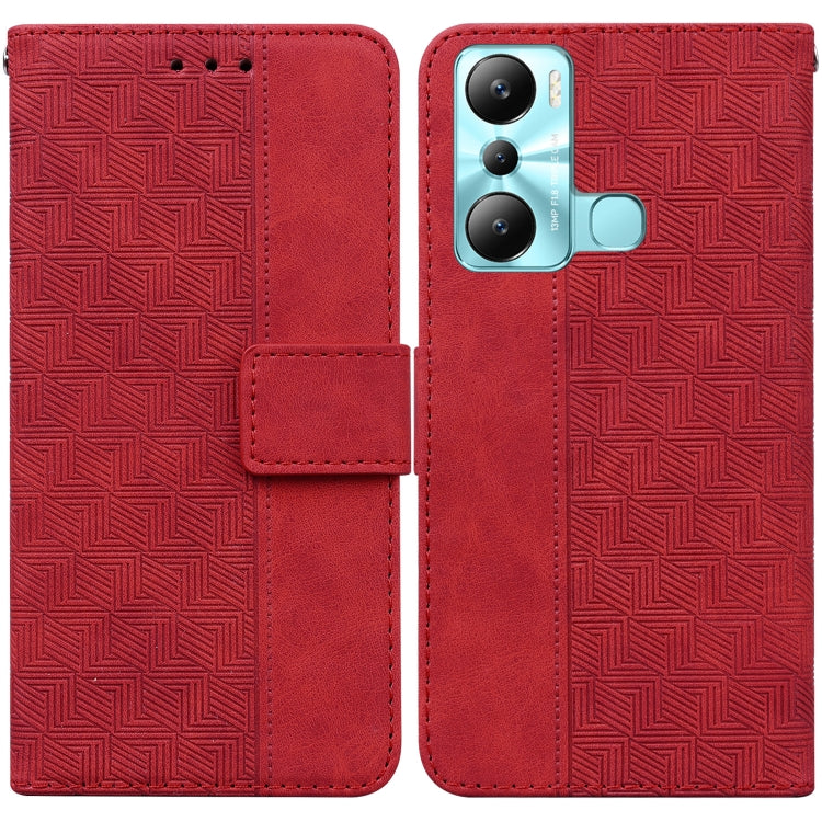 For Infinix Hot 20i Geometric Embossed Leather Phone Case