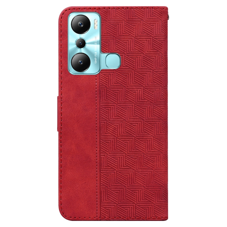 For Infinix Hot 20i Geometric Embossed Leather Phone Case