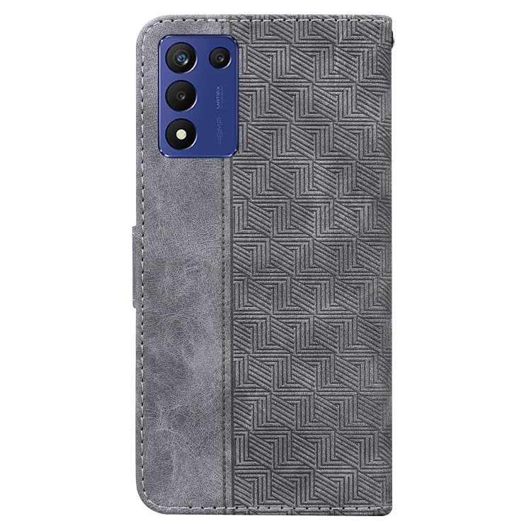 For Realme Q3S / Q3T / 9 SE / 9 5G Speed Geometric Embossed Leather Phone Case
