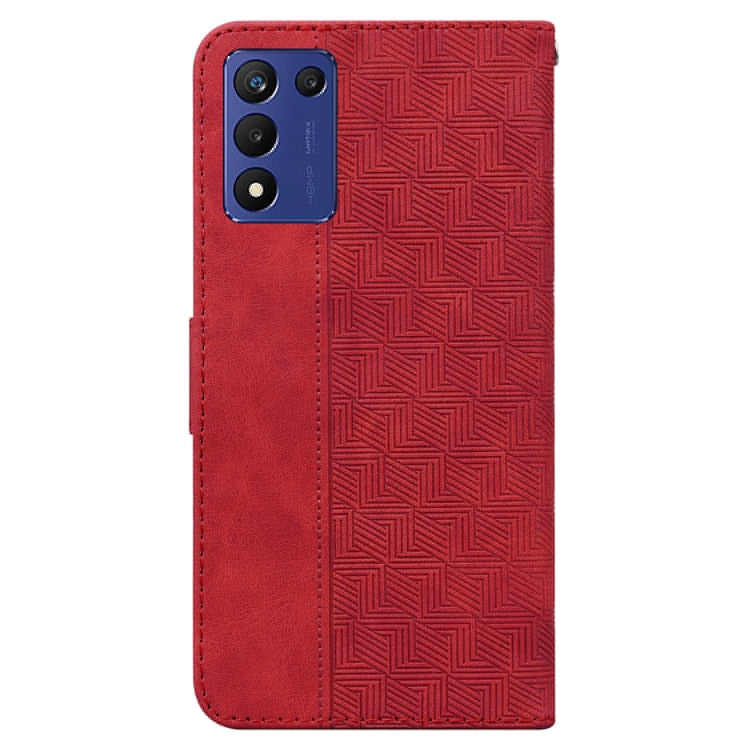 For Realme Q3S / Q3T / 9 SE / 9 5G Speed Geometric Embossed Leather Phone Case
