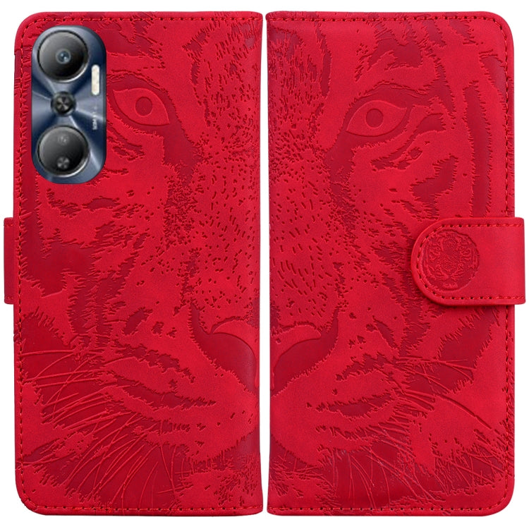 For Infinix Hot 20 Tiger Embossing Pattern Leather Phone Case