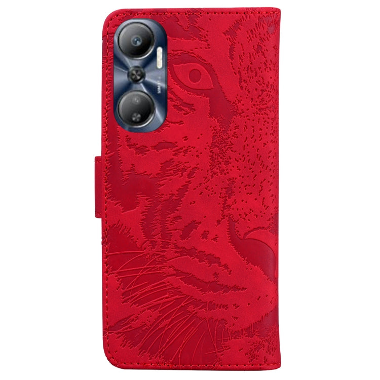 For Infinix Hot 20 Tiger Embossing Pattern Leather Phone Case