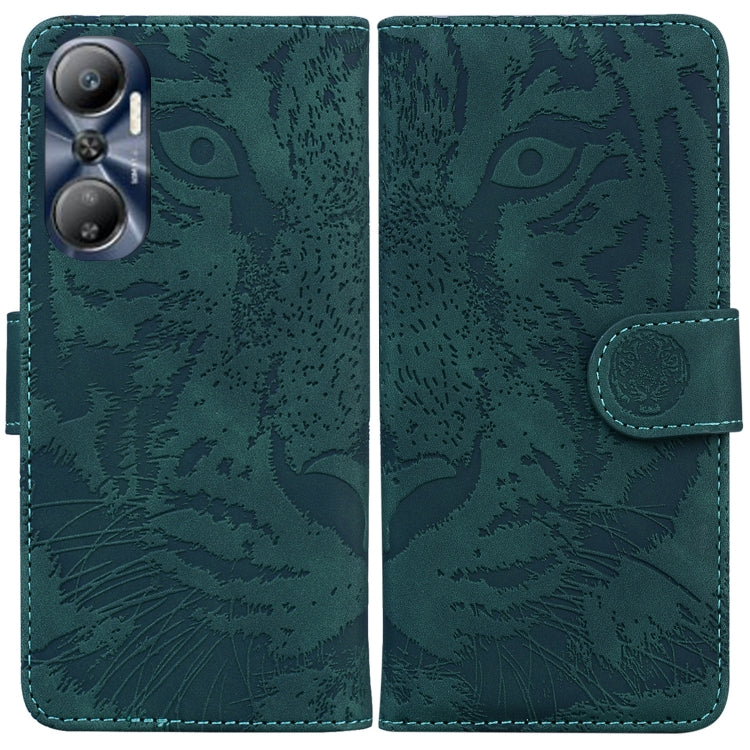 For Infinix Hot 20 Tiger Embossing Pattern Leather Phone Case