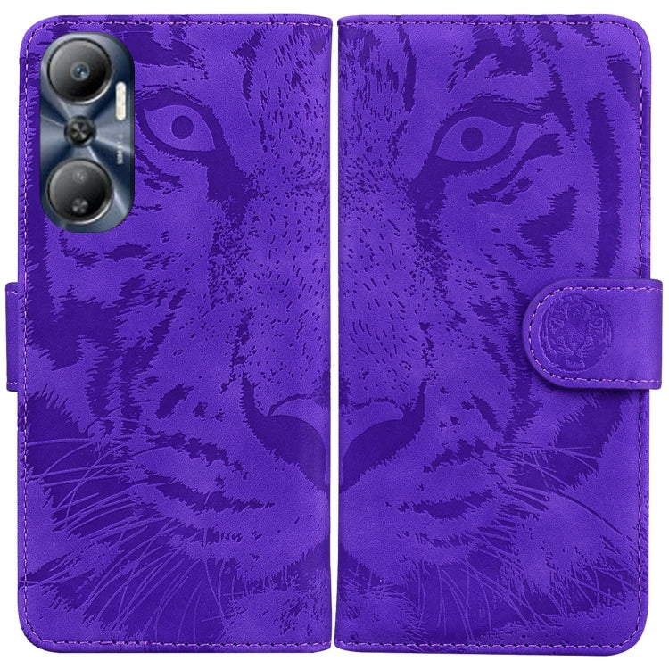 For Infinix Hot 20 Tiger Embossing Pattern Leather Phone Case