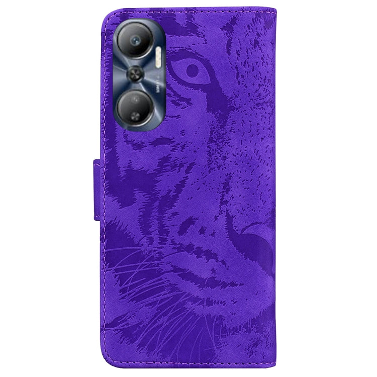 For Infinix Hot 20 Tiger Embossing Pattern Leather Phone Case